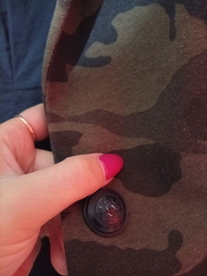 Zara cotton jacket, army style, brown and green