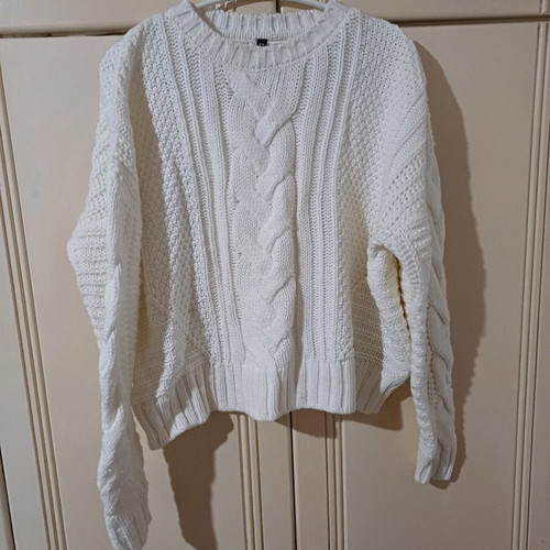 Pullover used, white, size S