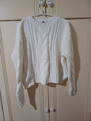 Pullover used, white, size S