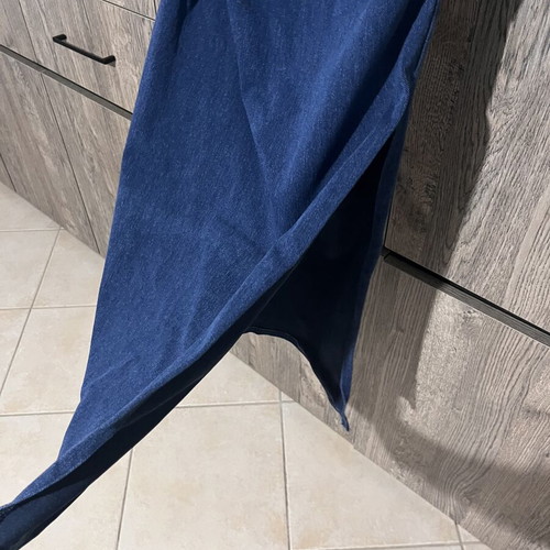 Denim dress with square neckline, blue, size S