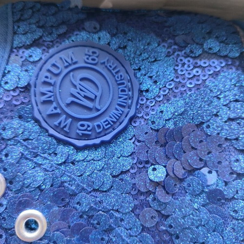 Blue sneakers Made In Italia new with sequins and shine