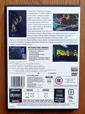 Gattaca DVD μεταχειρισμένο με ελληνικούς υπότιτλους, επιστημονικής φαντασίας, θρίλερ, δράμα