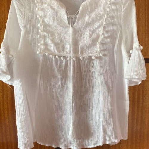 Boho white summer blouse Miss Right like new, size S