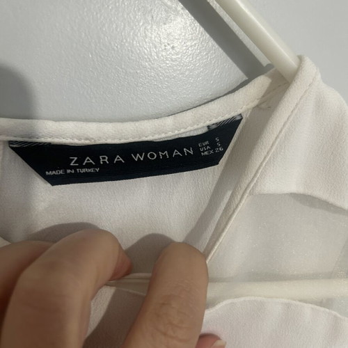 Zara blouse small with transparency like new, white