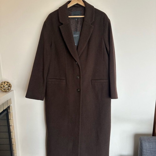 Autograph long coat brown new, size UK 14