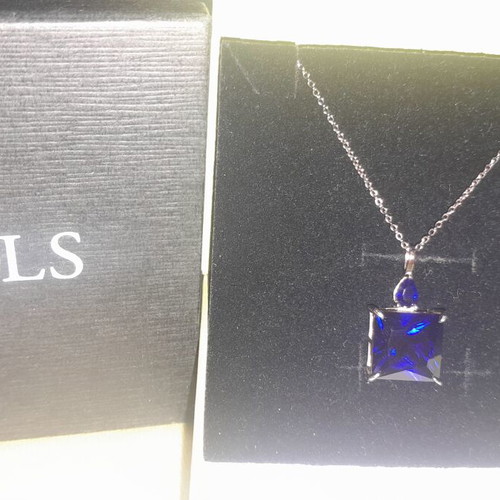 Jools necklace 925 silver, new, gray and blue