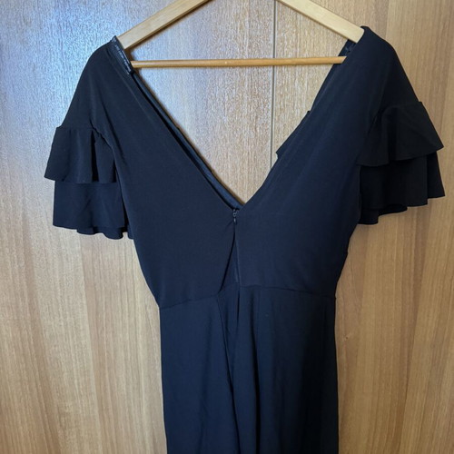 Bershka black romper with ruffled sleeves like new, size L