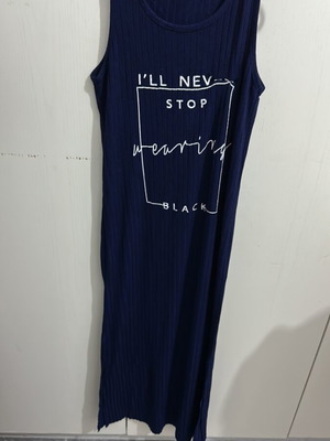 Dress like new with two low slits, blue, sizes M and L