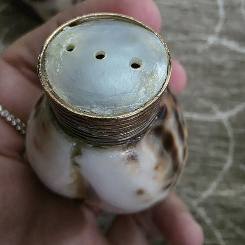 Salt and pepper set made of natural shell like new