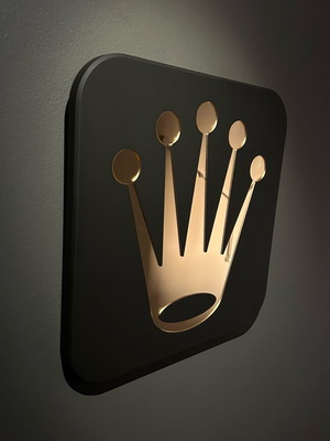 Rolex ArtPiece 35x35cm ματ μαύρο και καθρέφτης χρυσό ακρυλικό