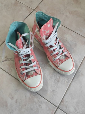 Converse athletic boots used with flowers size 39 multicolor