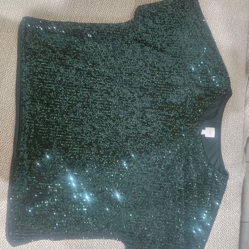 Green H&M blouse with sequins XL like new