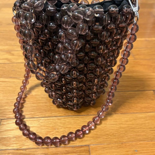 Beaded bag 16x20 new, purple color