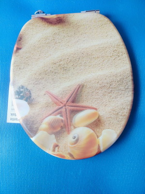 Καπάκι λεκάνης με μηχανισμό Soft Close και 3D διακόσμηση θαλασσινά μοτίβα