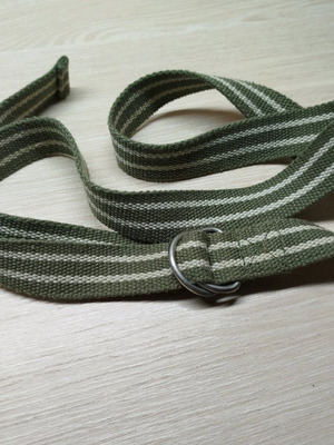 Belt khaki white like new, length 130 cm
