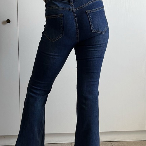 Y2K Flared Jeans used, Chic Bonbon Paris, size S/XS, blue turquoise