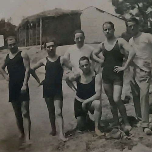 Photograph with swimmers used, very old, collectible
