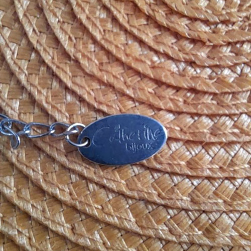 Necklace like new, large handmade, black and beige