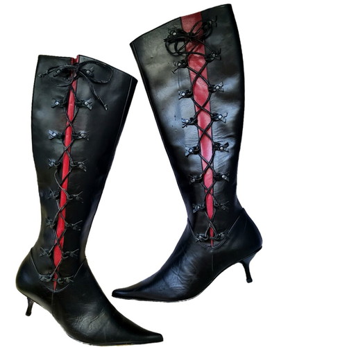 Bournazos vintage y2k deadstock leather kitten heel boots