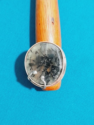 Handmade silver ring open shank, 925 silver, semi-precious stone