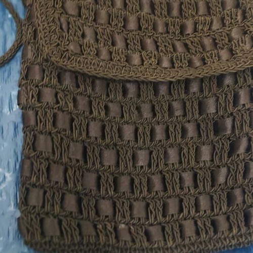 Knitted women's crossbody bag black like new with coin purse