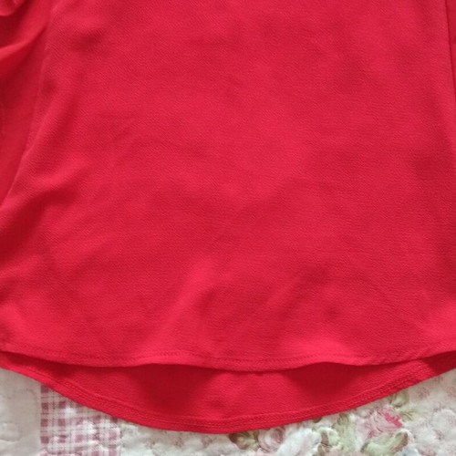 Short-sleeve blouse with ruffles used, La Redoute Collections, size XS, red