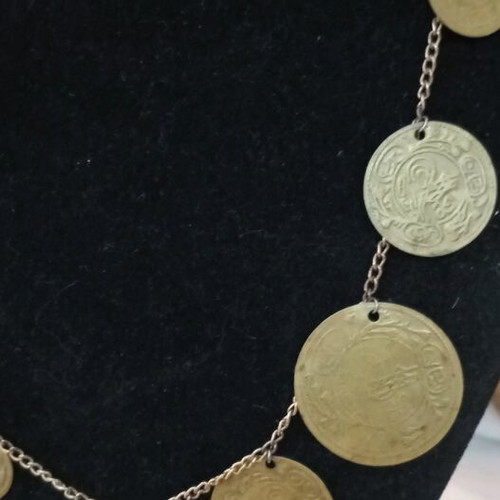 Hermina necklace with Ottoman coins like new, metal and bronze