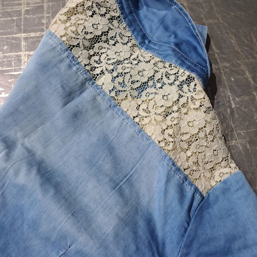 Denim shirt with lace used, size M, blue Pink Label