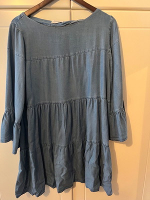 Zara Denim φόρεμα μεταχειρισμένο, κοντό με μανίκι 3/4, μπλε