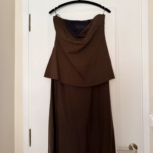 Zara long linen dress like new, brown, size M