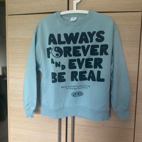 Zara sweatshirt for girls age 13 turquoise like new