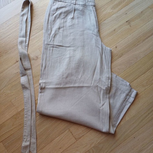 Marks & Spencer wide pants used, beige with belt, size 38