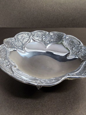 Silver Bowl Repoussé 925 Used Vintage Decorative