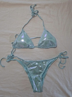 Mermaid swimsuit new, turquoise and silver, size M