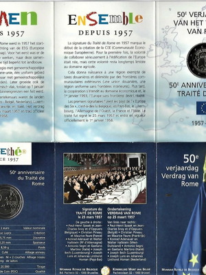 Βέλγιο 2 Ευρώ 2007 FDC Συνθήκη της Ρώμης σε blister καινούργιο