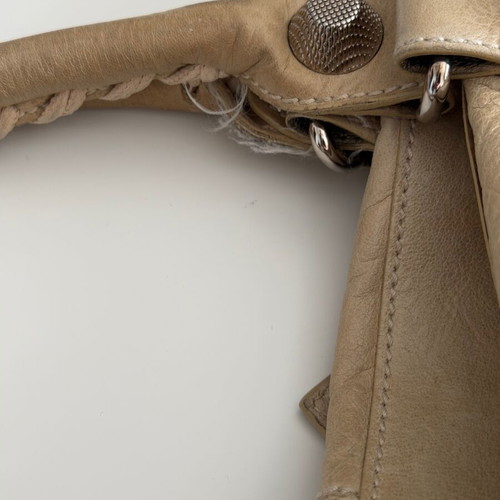 Balenciaga City Bag used, beige shoulder bag with soft leather