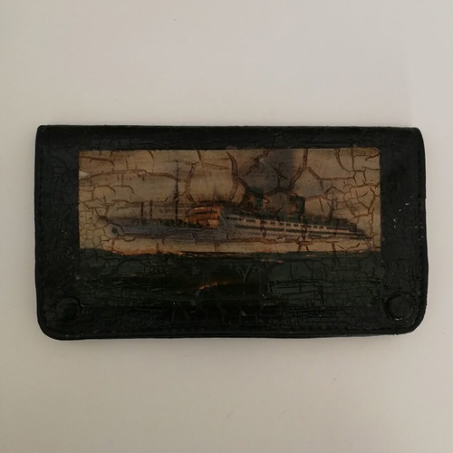 Tobacco pouch leather tip top, new