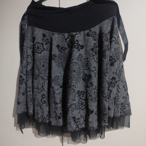 Skirt with lining black gray, like new, size M
