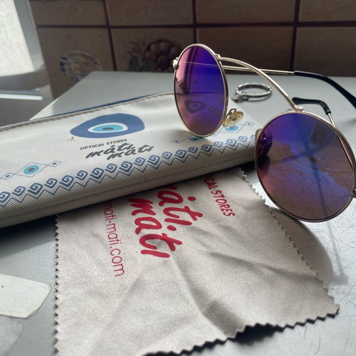 Mati Mati sunglasses like new, blue and gold