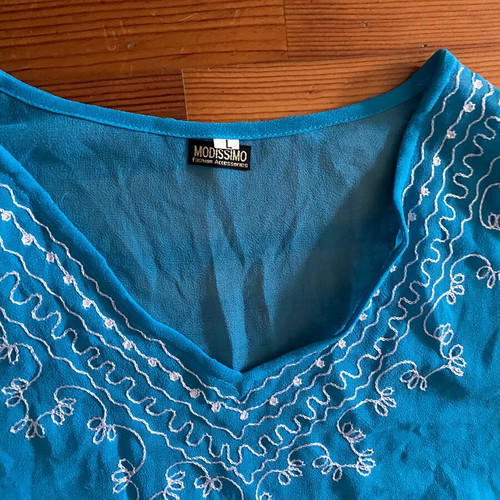 Kaftan blouse large turquoise like new