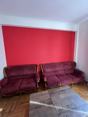 Solid Walnut Sofa Set 1960s with Three-Seat, Two-Seat, and Armchair Like New