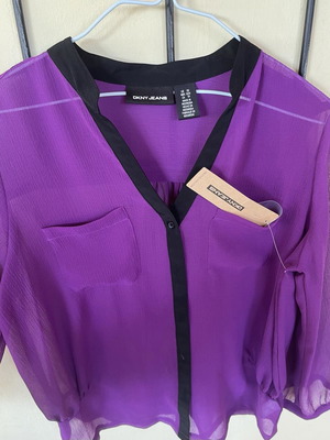 DKNY blouse purple women's new, size XS