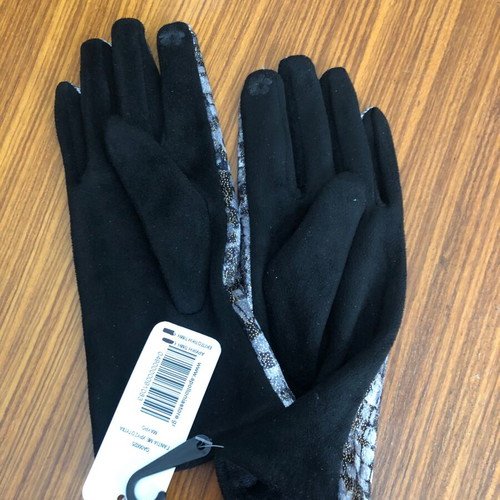 Women's gloves new 2-tone black and gray
