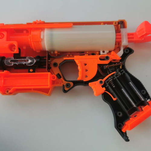 Modified Nerf Fire Strike Blaster used