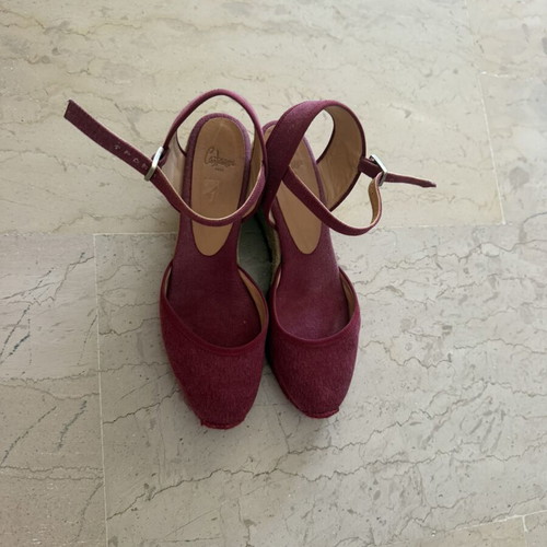 Castaner burgundy platform sandals used, size 40