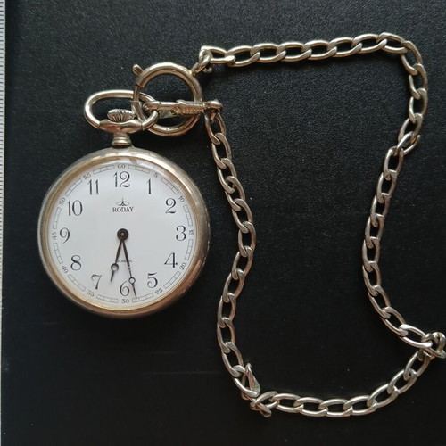 Roday Vintage Pocket Watch used, men's, mechanical, with chain