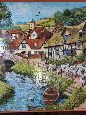 Falcon 1500-piece puzzle 'Country Village: A Quiet Afternoon' by Steve Crisp