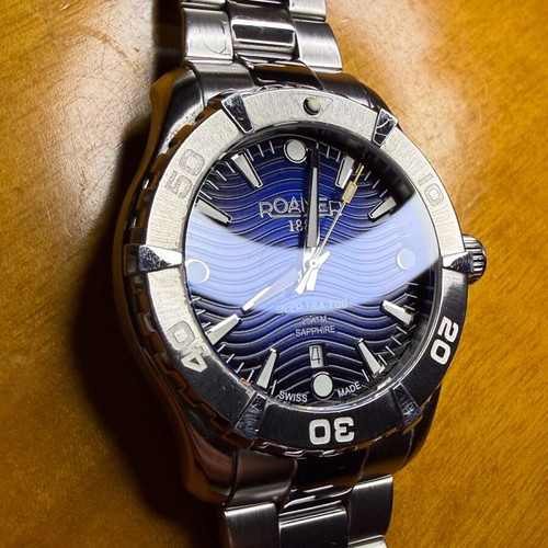 Roamer Deep Sea 200 watch with silver stainless steel bracelet like new