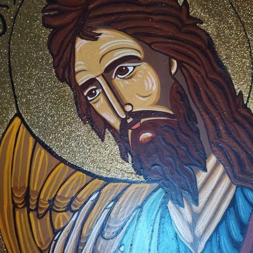 Icon of Saint John the Baptist like new, traditional egg tempera 45x33.5 cm