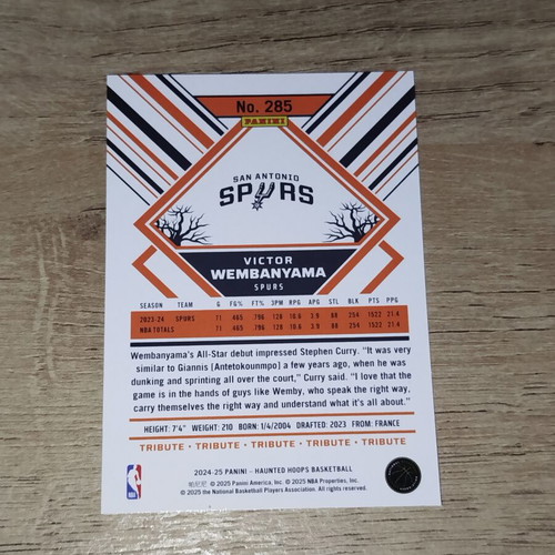 2024-25 NBA Haunted Hoops #285 Victor Wembanyama San Antonio Spurs card like new